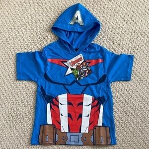 NEW NWT Avengers Size 4 Hooded T-shirt Marvel Isaac Morris READ Captain America